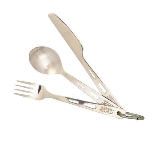 TITANIUM SPOON / FORK / KNIFE SET - Skoutley Outdoors LLC