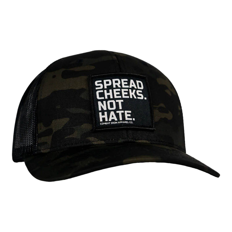 Load image into Gallery viewer, SPREAD CHEEKS. NOT HATE. Patch Snapback HAT
