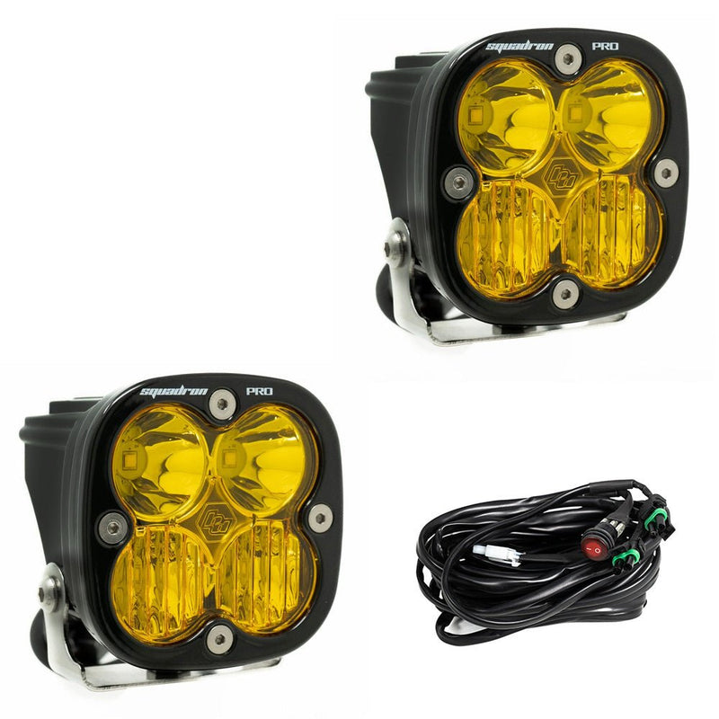 Load image into Gallery viewer, Squadron Pro Black LED Auxiliary Light Pod Pair Driving/Combo Amber
