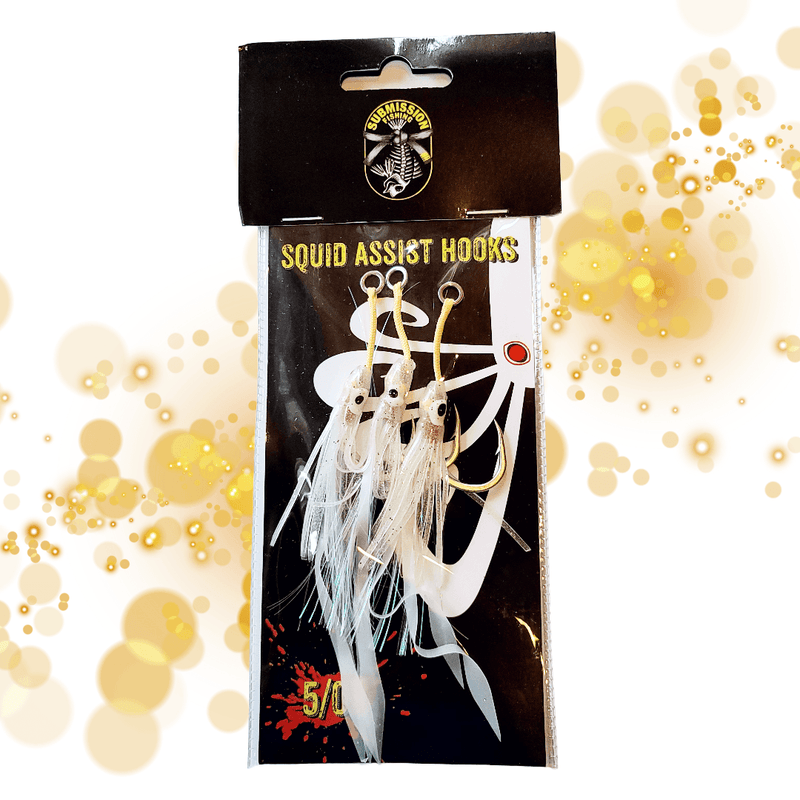 Load image into Gallery viewer, Squid Assist Hooks – Glow-in-the-Dark – 5/0 &amp; 10/0
