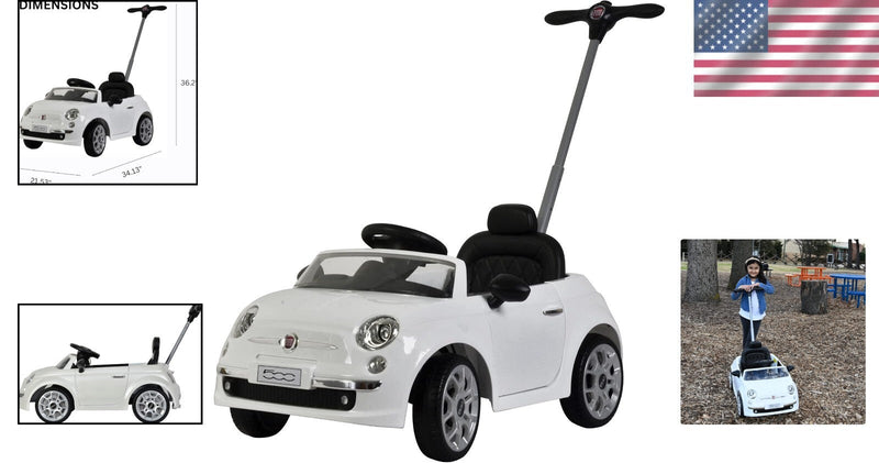 Load image into Gallery viewer, Fiat 500 Push Car with LED Lights and Music for Toddler Play
