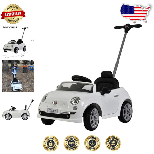 Fiat 500 Push Car with LED Lights and Music for Toddler Play