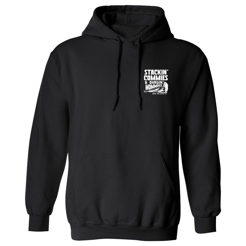Load image into Gallery viewer, Stackin&#39; Commies &amp; Bangin&#39; Mommies Fleece Lined Hoodie
