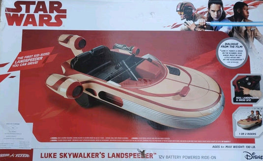 Luke Skywalker Tatooine Landspeeder 12V Kids Ride-On with Radio New Sealed