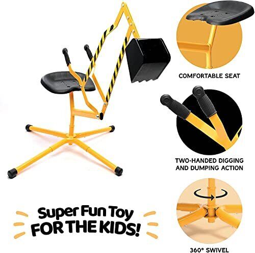 Load image into Gallery viewer, Stargo Sand Digger Kids Excavator Ride on Toy for Outdoor Sandbox Fun
