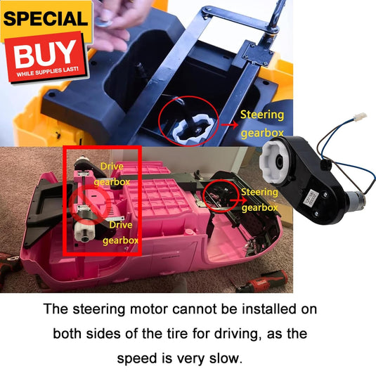 24V RS390 Motor Steering Gearbox with 0.39in Aperture and 5000 RPM