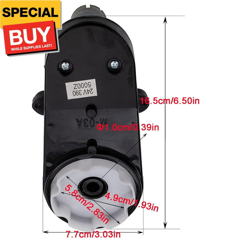 Load image into Gallery viewer, 24V RS390 Motor Steering Gearbox with 0.39in Aperture and 5000 RPM
