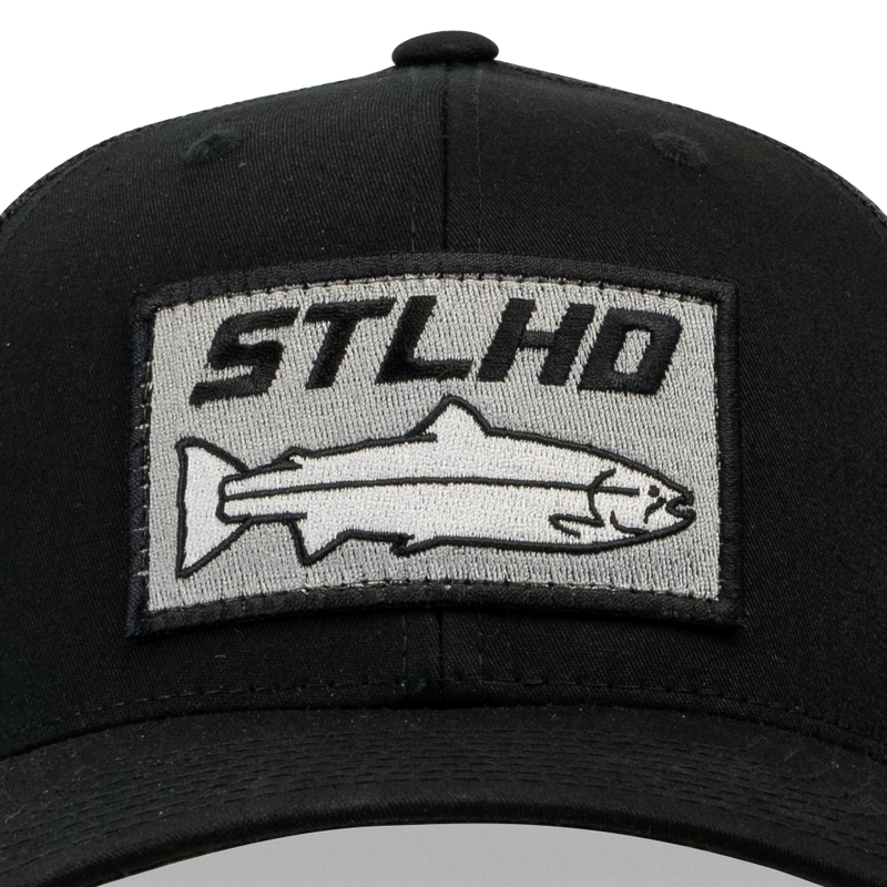 Load image into Gallery viewer, STLHD Chehalis Snapback Black Trucker Hat
