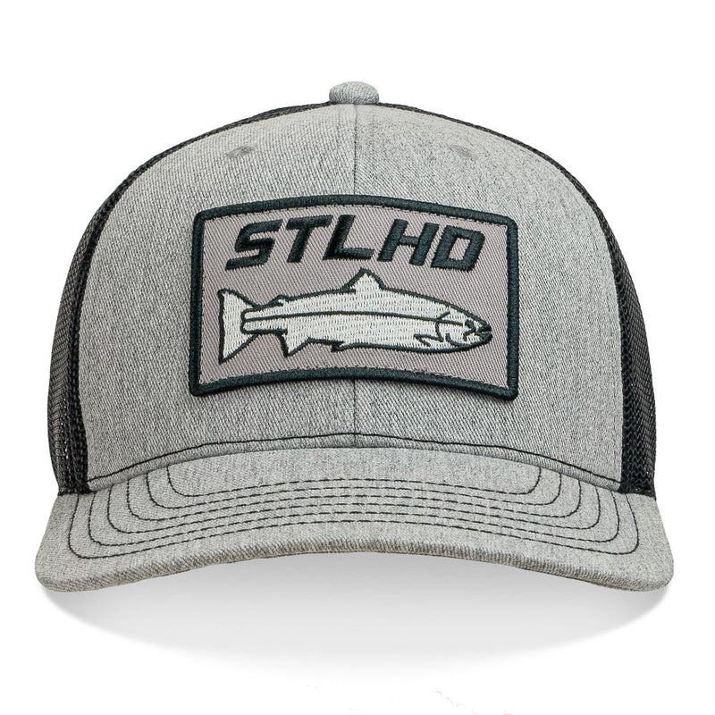 Load image into Gallery viewer, STLHD Chrome Edition Heather Grey/Black Trucker Snapback Hat
