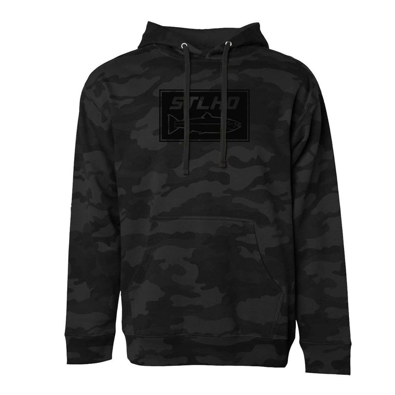 Load image into Gallery viewer, STLHD Men's Black Water Black Camo Standard Hoodie
