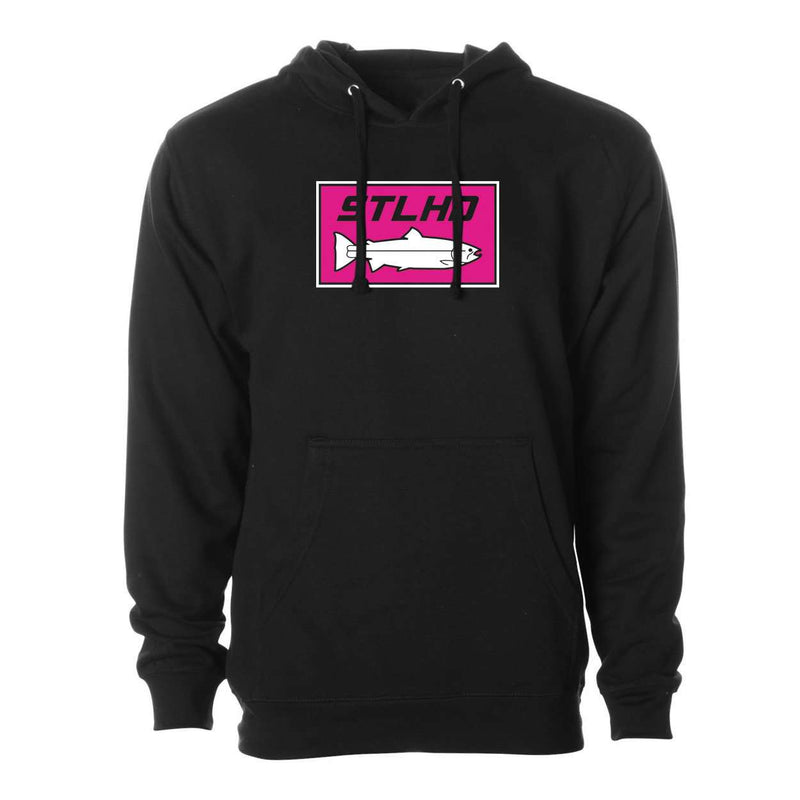 Load image into Gallery viewer, STLHD Men's Neon Pink Black Standard Hoodie
