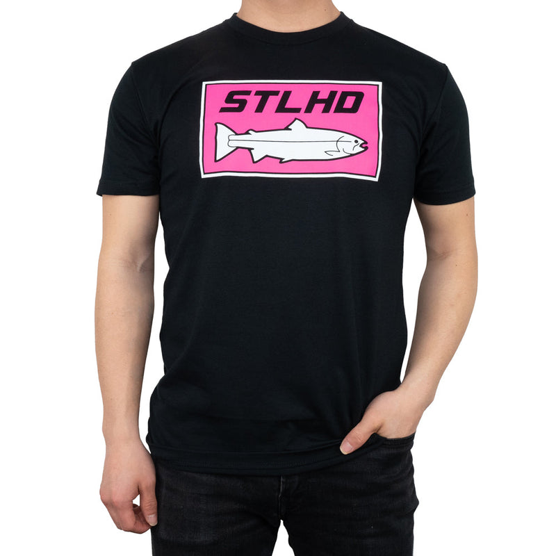 Load image into Gallery viewer, STLHD Men's Neon Pink Black T-Shirt
