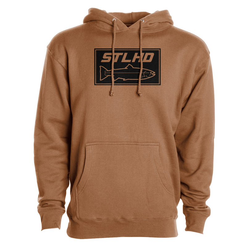 Load image into Gallery viewer, STLHD Men's Yuba River Saddle Brown Premium Hoodie
