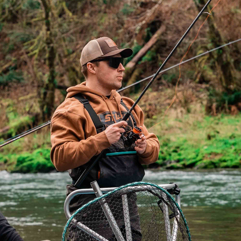 Load image into Gallery viewer, STLHD Men's Yuba River Saddle Brown Premium Hoodie
