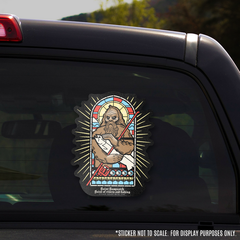 Load image into Gallery viewer, STLHD Saint Sasquatch Sticker - 7" x 5.5"
