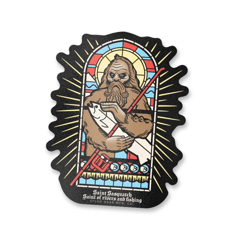 Load image into Gallery viewer, STLHD Saint Sasquatch Sticker - 7" x 5.5"
