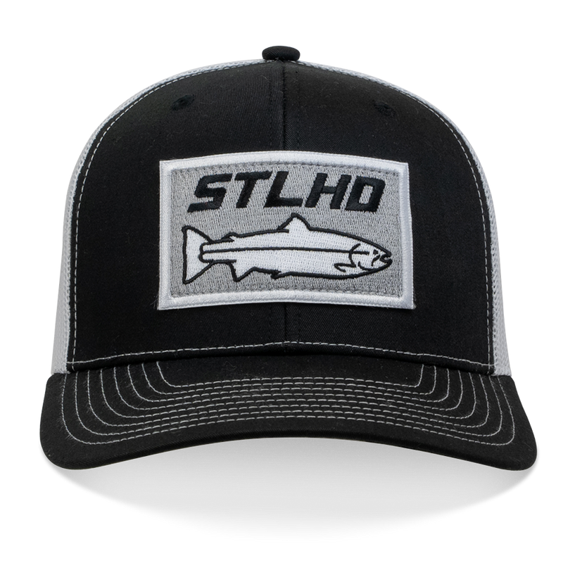 Load image into Gallery viewer, STLHD Winter Ice Black/White Trucker Snapback Hat
