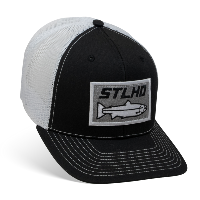 Load image into Gallery viewer, STLHD Winter Ice Black/White Trucker Snapback Hat
