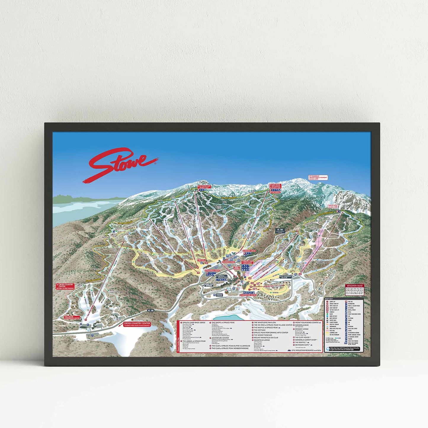 Stowe Ski Resort | Trail Map Poster