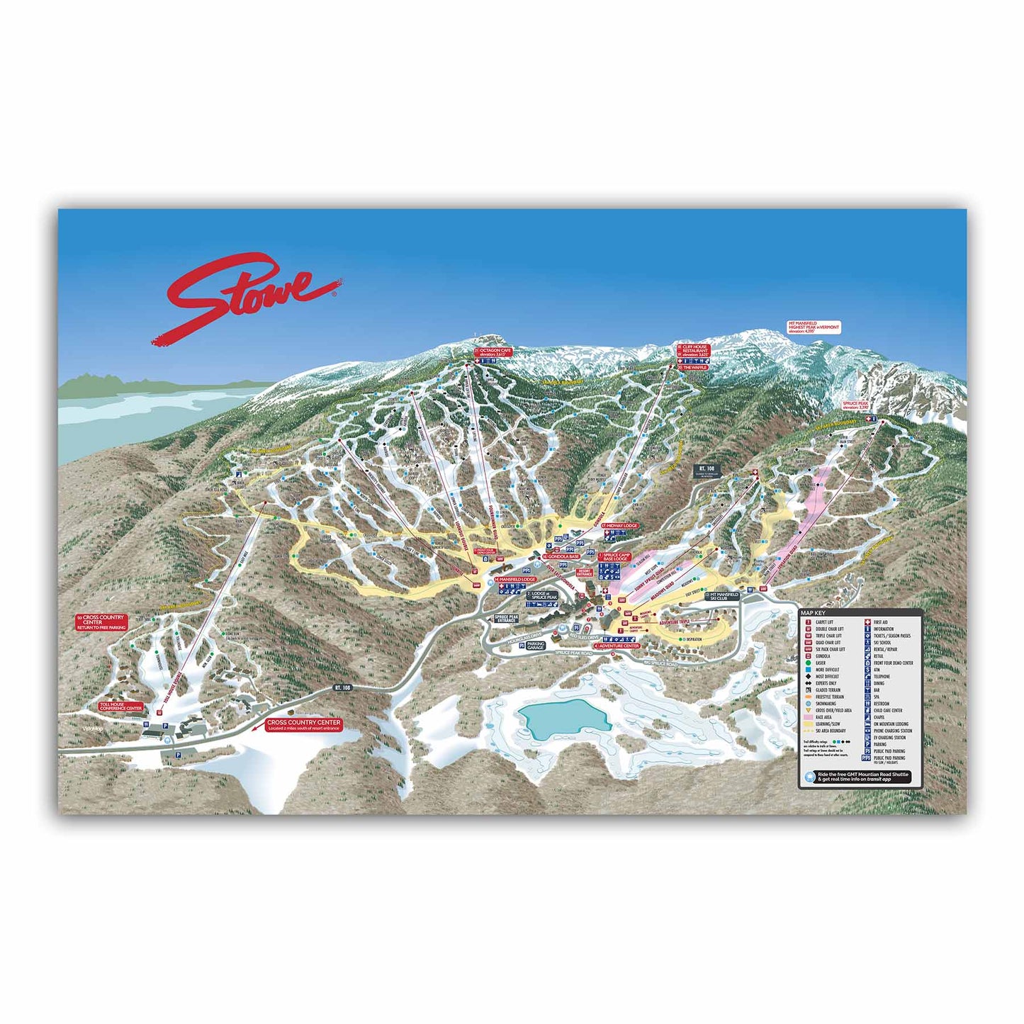 Stowe Ski Resort | Trail Map Poster