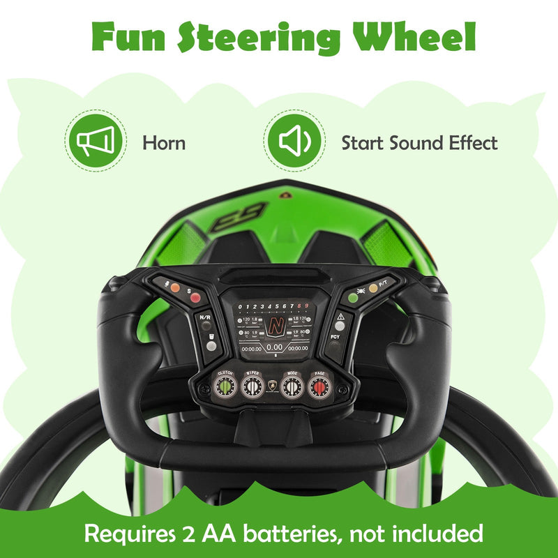 Load image into Gallery viewer, 3-in-1 Licensed Lamborghini Ride-On Push Stroller Car with Sound Green
