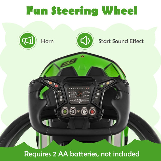 3-in-1 Licensed Lamborghini Ride-On Push Stroller Car with Sound Green