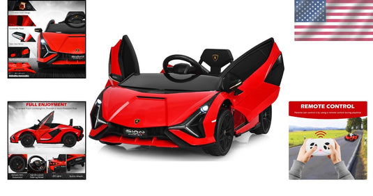 Licensed 12V Lamborghini Ride-On Car for Toddlers with Safety and Fun Features
