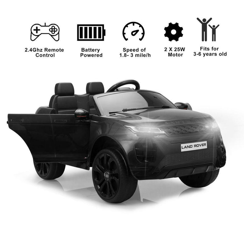 Load image into Gallery viewer, Stylish Black 12V 4-Wheel Kids Ride-On Car with Remote Control - Licensed Land Rover Design
