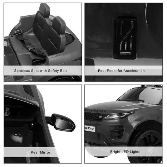 Stylish Black 12V 4-Wheel Kids Ride-On Car with Remote Control - Licensed Land Rover Design