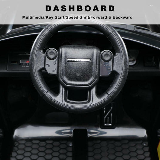 Stylish Black 12V 4-Wheel Kids Ride-On Car with Remote Control - Licensed Land Rover Design