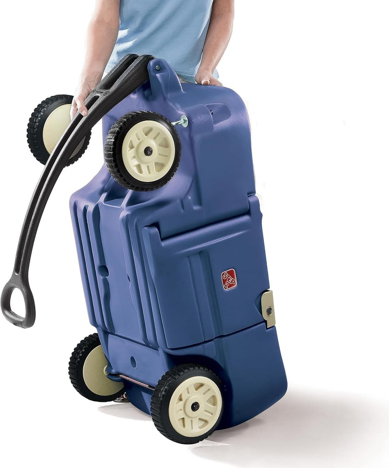 Load image into Gallery viewer, Denim Blue Kids Wagon with Cup Holders for Safe Outdoor Riding
