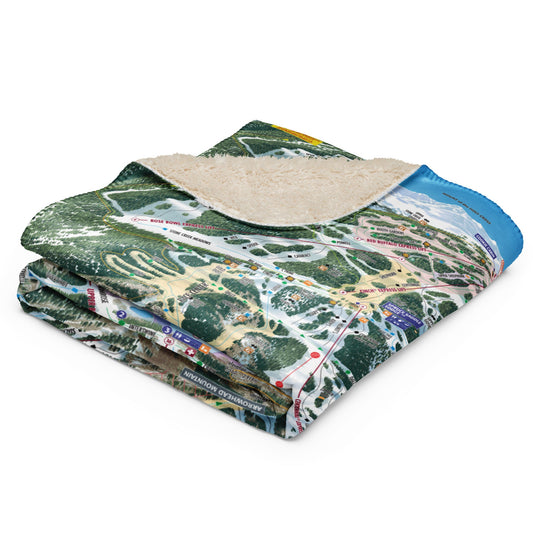 Beaver Creek Sherpa Blanket | Ski Resort Trail Map Throw Blanket