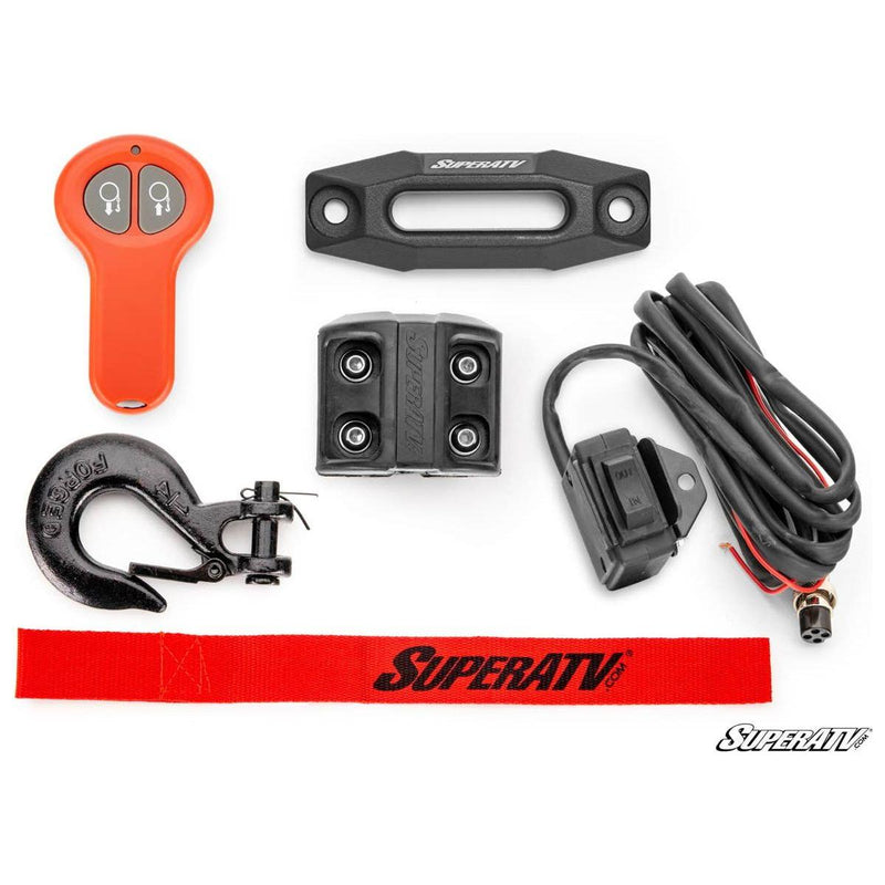 Load image into Gallery viewer, SuperATV 2500 LB. UTV/ATV Winch (With Wireless Remote &amp; Synthetic Rope)
