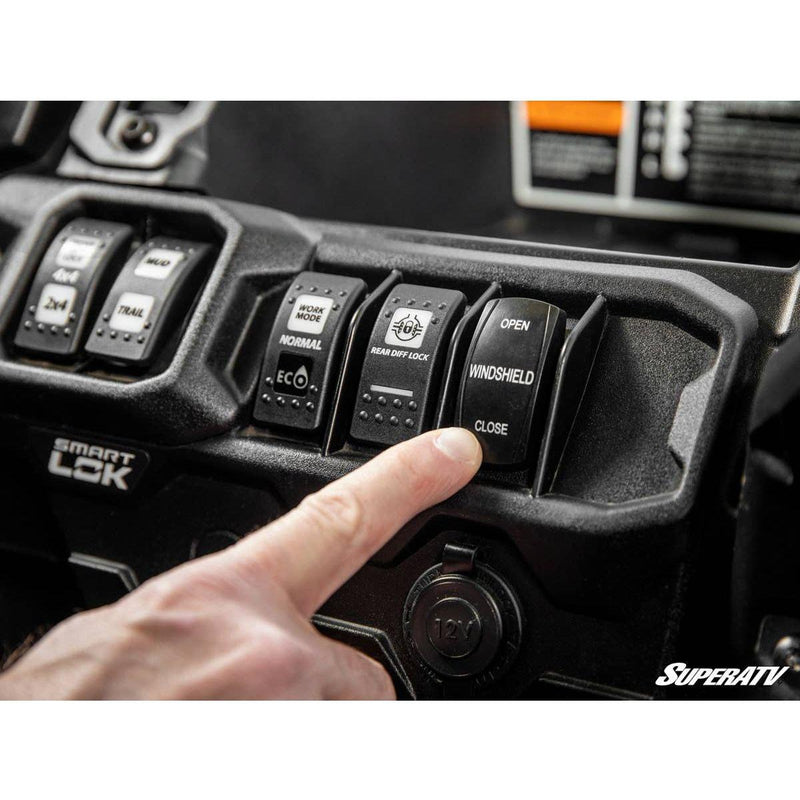 Load image into Gallery viewer, SuperATV 2016+ Can-Am Defender Maxdrive Power Flip Windshield
