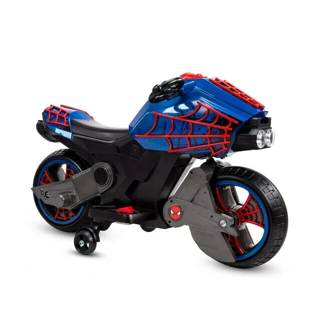 Load image into Gallery viewer, Superhero Spider Motorcycle Ride-On: 6V Battery-Powered Toy for Kids Ages 3 and Up
