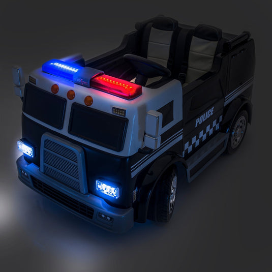 Big Rescue 4WD Police Ride-On Vehicle for Kids in Black