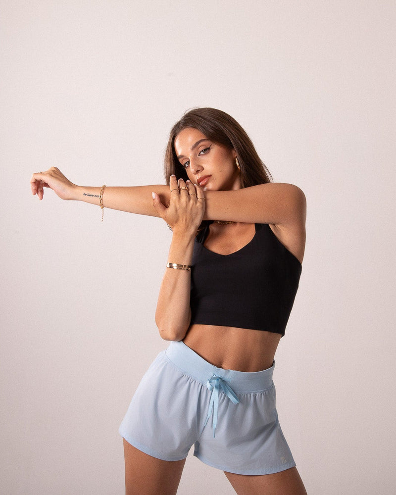 Load image into Gallery viewer, Women's Workout Tank Top with Phone Pockets - Black | LuxeForm Criss-Cross Back

