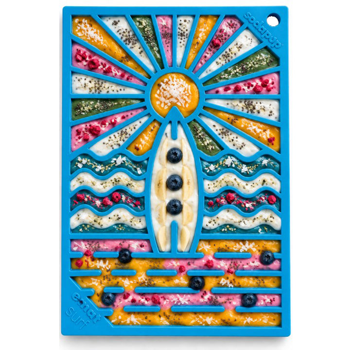 Load image into Gallery viewer, Surf's Up eMat - Small Lickmat for Dogs and Cats | Beach-Themed Design | SodaPup
