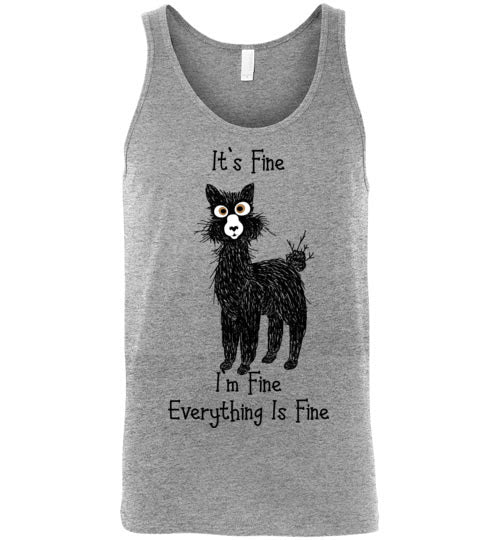 Load image into Gallery viewer, t-shirt: Alpaca I&#39;m Fine Unisex Tank
