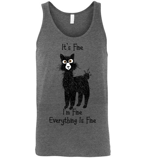 Load image into Gallery viewer, t-shirt: Alpaca I&#39;m Fine Unisex Tank
