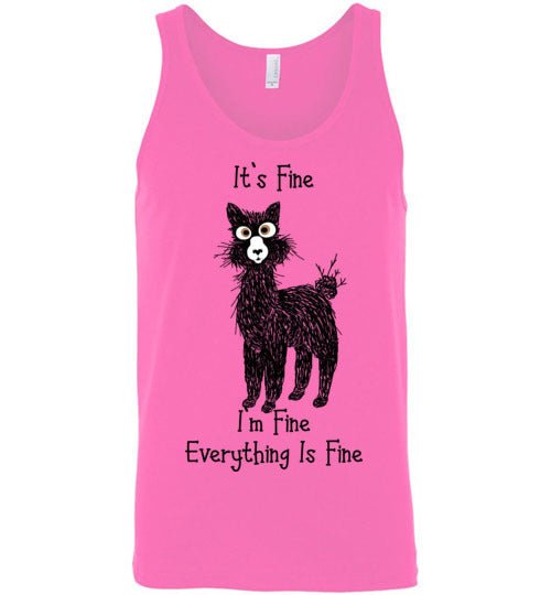 Load image into Gallery viewer, t-shirt: Alpaca I'm Fine Unisex Tank
