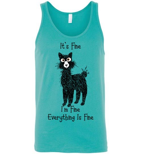 Load image into Gallery viewer, t-shirt: Alpaca I'm Fine Unisex Tank
