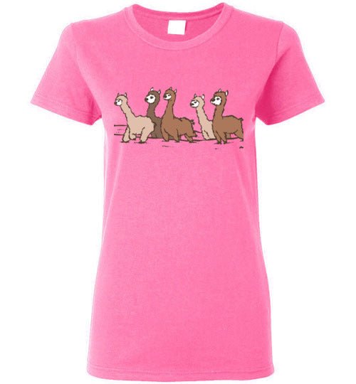 Load image into Gallery viewer, t-shirt: Curious Alpacas Gildan Ladies Short-Sleeve
