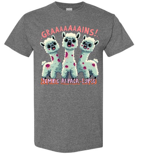 Load image into Gallery viewer, t-shirt: Halloween GRAINS Zombie Alpaca-lypse Gildan Short-Sleeve T-Shirt
