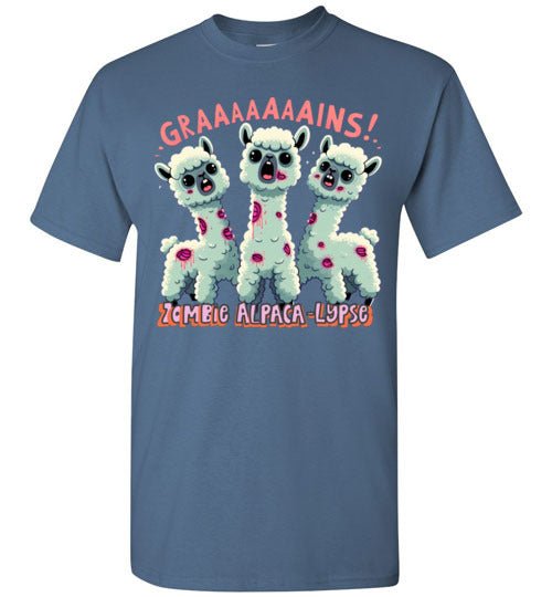 Load image into Gallery viewer, t-shirt: Halloween GRAINS Zombie Alpaca-lypse Gildan Short-Sleeve T-Shirt
