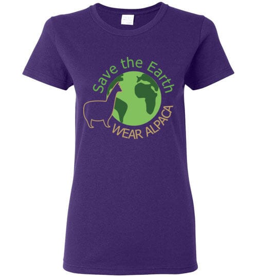 Load image into Gallery viewer, t-shirt: Save the Earth Wear Alpaca  Ladies Short-Sleeve
