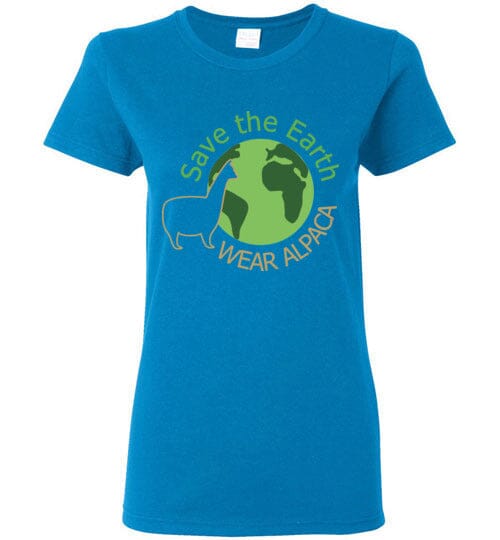 Load image into Gallery viewer, t-shirt: Save the Earth Wear Alpaca  Ladies Short-Sleeve
