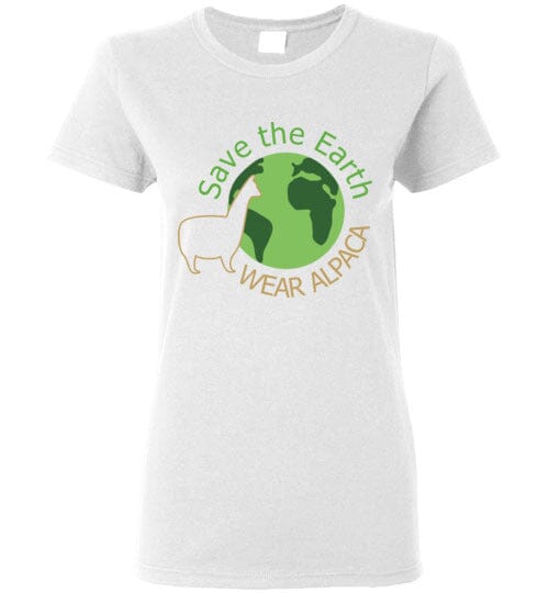 Load image into Gallery viewer, t-shirt: Save the Earth Wear Alpaca  Ladies Short-Sleeve
