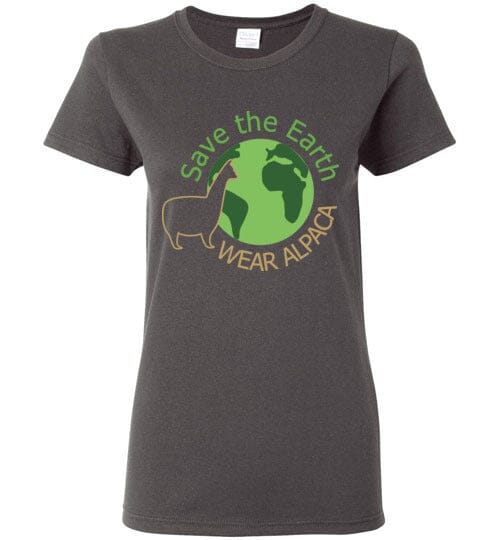 Load image into Gallery viewer, t-shirt: Save the Earth Wear Alpaca  Ladies Short-Sleeve
