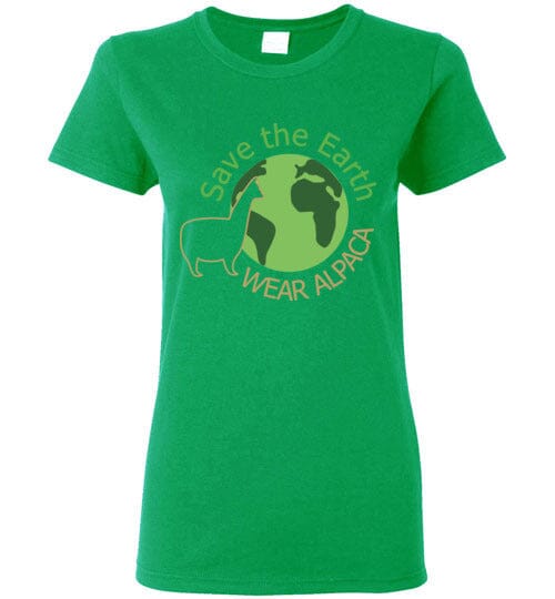 Load image into Gallery viewer, t-shirt: Save the Earth Wear Alpaca  Ladies Short-Sleeve
